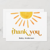 Carte de remerciement Sunshine (Devant / Derrière)