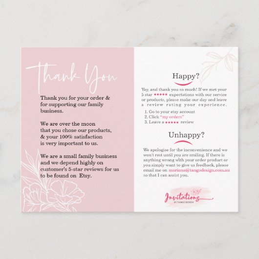 Carte de remerciement sur les médias sociaux.  Po (Devant)