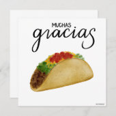 Carte de remerciement Taco Espagnol Muchas Gracias (Devant / Derrière)