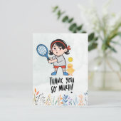 Carte de remerciement Tennis pour entraîneuse aqua (Debout devant)