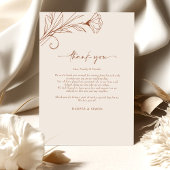 Carte de remerciement Terracotta Script Info