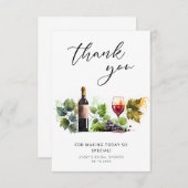 Carte de remerciement thématique mariage vin (Devant / Derrière)