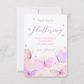 Carte de remerciement thème Papillon (Devant)