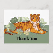 Carte de remerciement tigre, salutation fête anima (Devant)