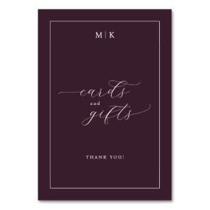 Carte de remerciement typographique marron élégant