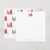 Carte de remerciement Ver dans le corail et rose p (Devant / Derrière)