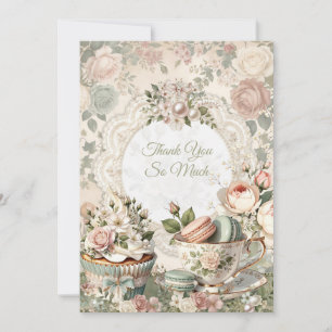 Carte de remerciement Vintage Floral Sweet 16