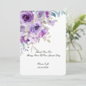 carte de remerciement violet lilas joli (Debout devant)