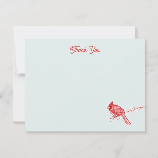 Carte de remerciement Winter Cardinal (Devant)
