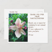 CARTE DE REMERCIEMENTS (Devant / Derrière)