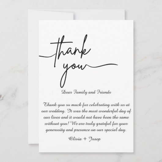 Carte de remerciements (Devant)