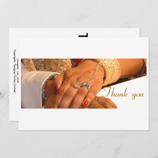 Carte de remerciements (Devant / Derrière)