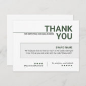 Carte de remerciements (Devant / Derrière)