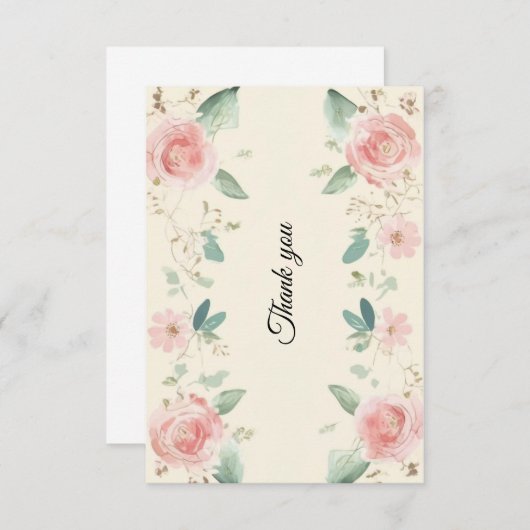 Carte de remerciements (Devant / Derrière)