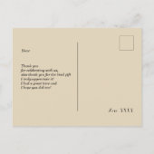 carte de remerciements (Dos)