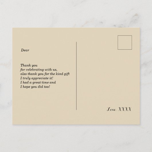 carte de remerciements (Dos)