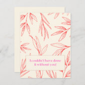 Carte de remerciements (Devant / Derrière)