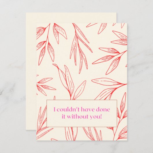 Carte de remerciements (Devant / Derrière)