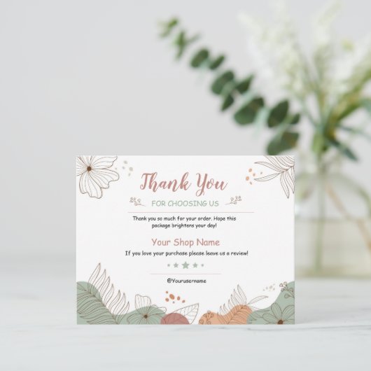 Carte de remerciements (Debout devant)