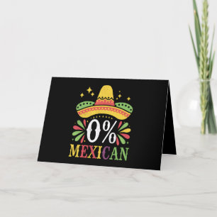 Carte De Remerciements 0% Mexicain Zéro Pour Cent Drôle Cinco De Mayo