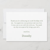 Carte De Remerciements 100e anniversaire Blue Hydrangeas (Dos)