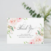 Carte De Remerciements 100e anniversaire Peony rose Plat floral (Debout devant)