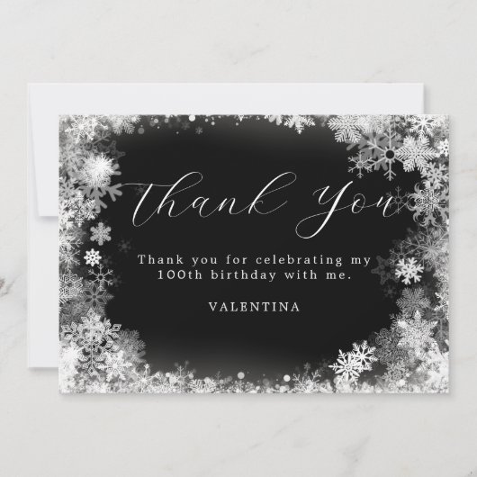 Carte De Remerciements 100e Anniversaire Wonderland Snowflake (Devant)