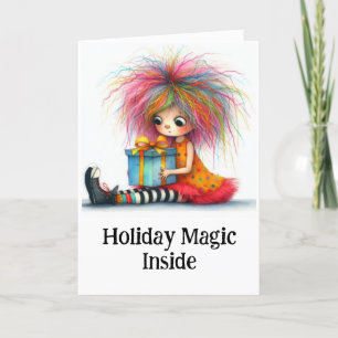 Carte De Remerciements ** 10 Cadeau de Noël Whimsical coloré AP97