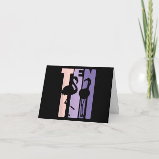 Carte De Remerciements 10e anniversaire cadeau I Flamant rose I 10 ans