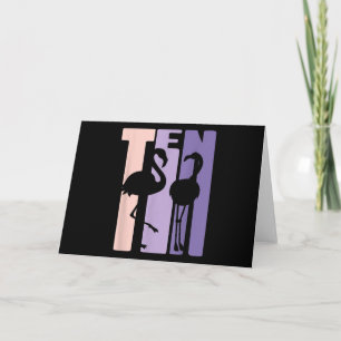 Carte De Remerciements 10e anniversaire cadeau I Flamant rose I 10 ans