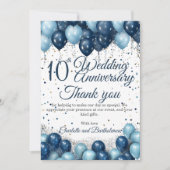 Carte De Remerciements 10e anniversaire du Mariage (Devant)