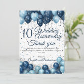 Carte De Remerciements 10e anniversaire du Mariage (Debout devant)