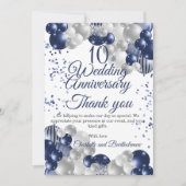 Carte De Remerciements 10e fête du Mariage (Devant)