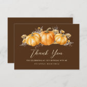 Carte De Remerciements 18e anniversaire Rustic Boho Citrouille Flat (Devant / Derrière)