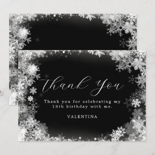Carte De Remerciements 18e anniversaire Wonderland Winter Wonderland Snow