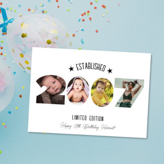 Carte De Remerciements 18th birthday Photo Collage established 2007