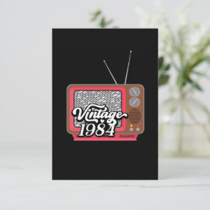 Carte De Remerciements 1984 Retro Télévision Vintage 40e anniversaire