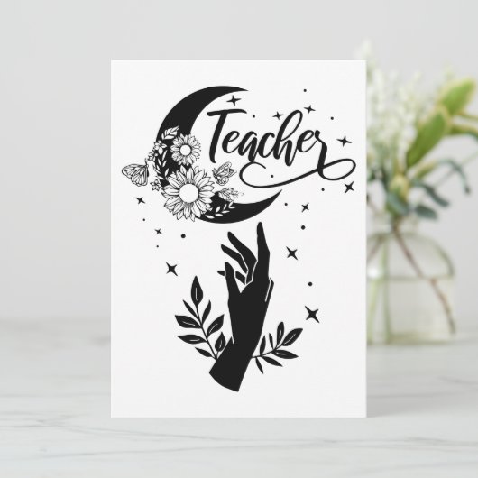 Carte De Remerciements 1- Chemise d'enseignant inspirant, Enseignant mini (Debout devant)