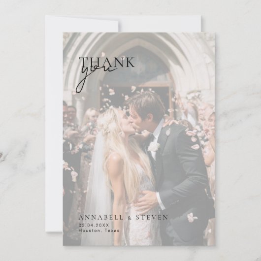 Carte De Remerciements 1 Mariage photo (Devant)