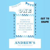 Carte De Remerciements 1ère fête d'anniversaire garçons Blue One Photo