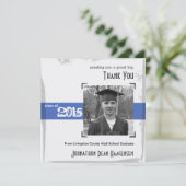 Carte de Remerciements 2015 Graduation Fête Bleue  (Debout devant)