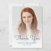 Carte De Remerciements 2025 Photo Blue Parties scintillant Drip Graduatio (Devant)