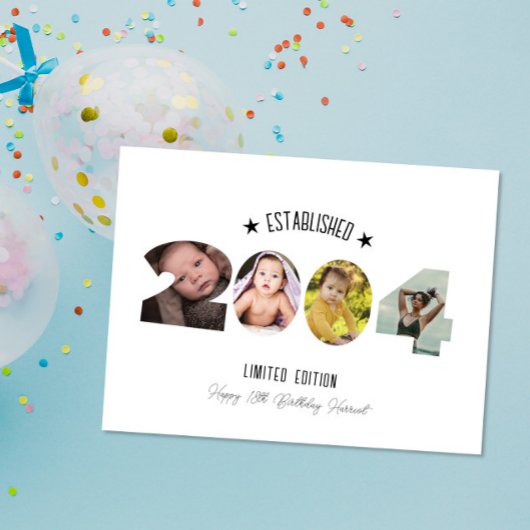 Carte De Remerciements 21st birthday Photo Collage established 2004