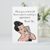 Carte De Remerciements 24 affiches de politique d'annulation d'heure (Debout devant)