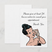 Carte De Remerciements 24 affiches de politique d'annulation d'heure (Devant / Derrière)