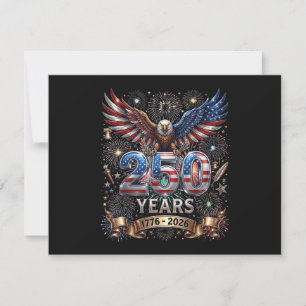 Carte De Remerciements 250 Ans 1776 2026 4 juillet Aigle 250e anniversair