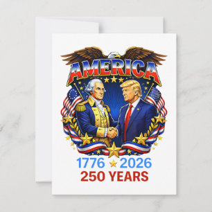 Carte De Remerciements 250 Ans d'Amérique Anniversaire 250ème