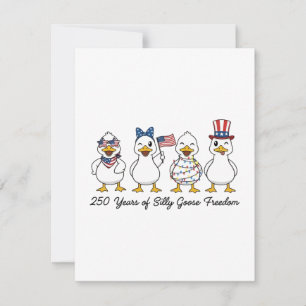 Carte De Remerciements 250 ans de la liberté de Silly Goose Semiquincente