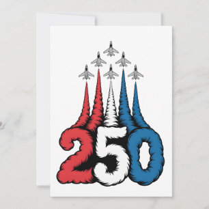 Carte De Remerciements 250e anniversaire Jet du 4 juillet patriotique