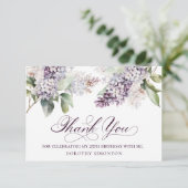 Carte De Remerciements 25e Anniversaire Fleur de Printemps Lilas Violet (Debout devant)